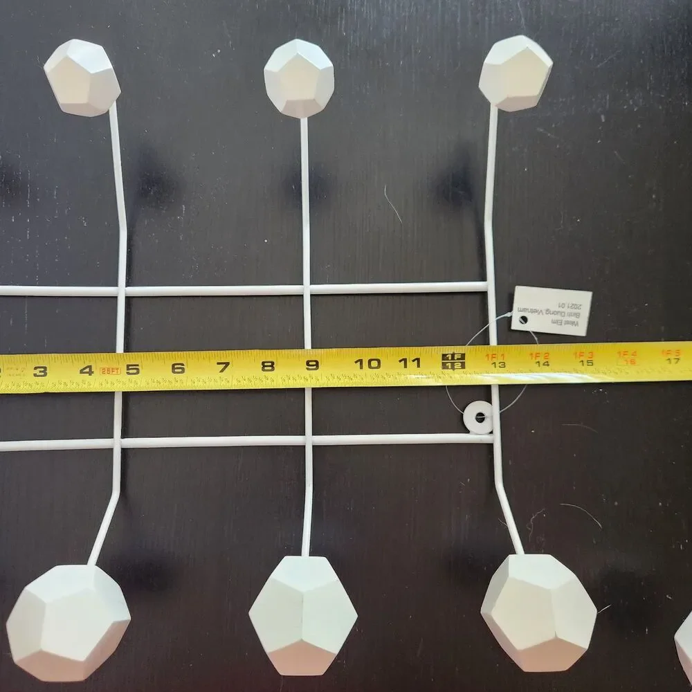 West Elm white metal set of 2 wall hanger hook geometric artsy abstract